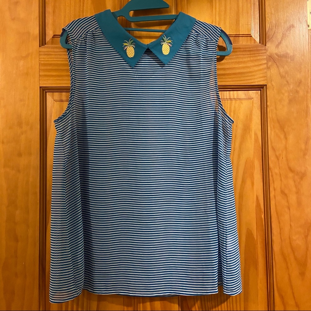 ModCloth Flavor Fusion Sleeveless Pineapple Top, L